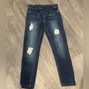 Girls Justice distressed bling pull on jeans size 10